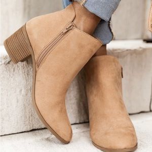 Tan Suede Ankle Booties